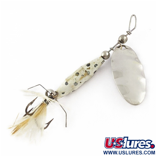 Vintage   Glen Evans Shyster, 1/4oz white/nickel spinning lure #24119