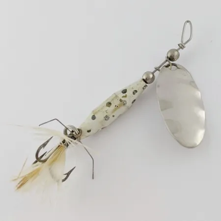 Vintage Glen Evans Shyster, 1/4oz white/nickel spinning lure #24119