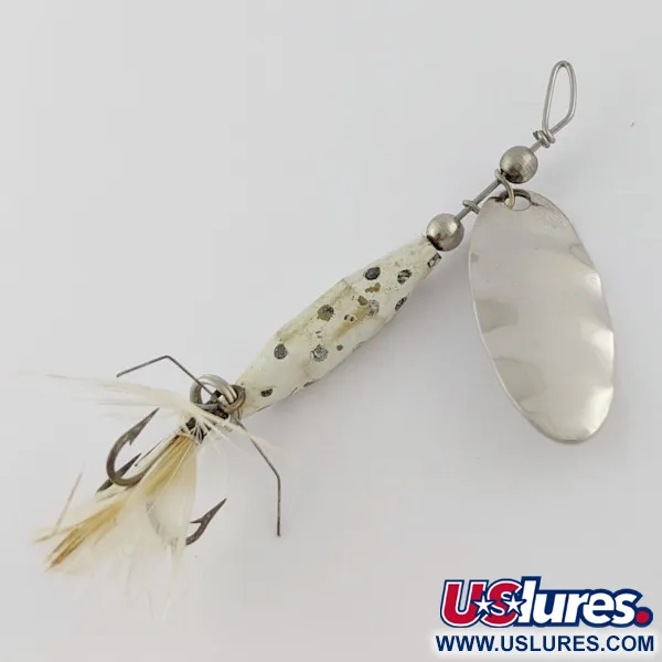 Vintage   Glen Evans Shyster, 1/4oz white/nickel spinning lure #24119