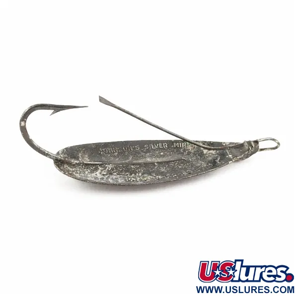 Vintage   Johnson Silver Minnow Weedless, 1/3oz nickel fishing spoon #24121