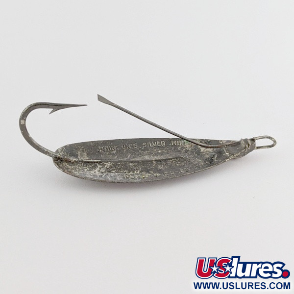 Vintage   Johnson Silver Minnow Weedless, 1/3oz nickel fishing spoon #24121