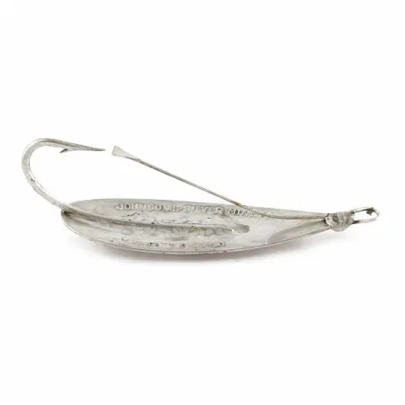 Vintage Johnson Silver Minnow Weedless, 2/5oz silver fishing spoon #24129