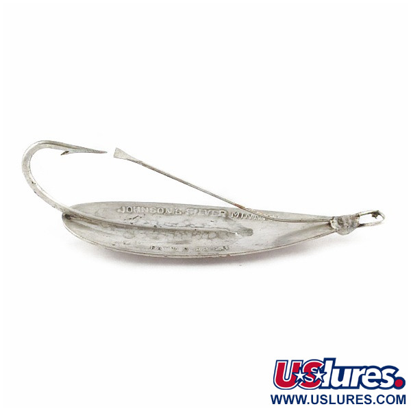 Vintage   Johnson Silver Minnow Weedless, 2/5oz silver fishing spoon #24129