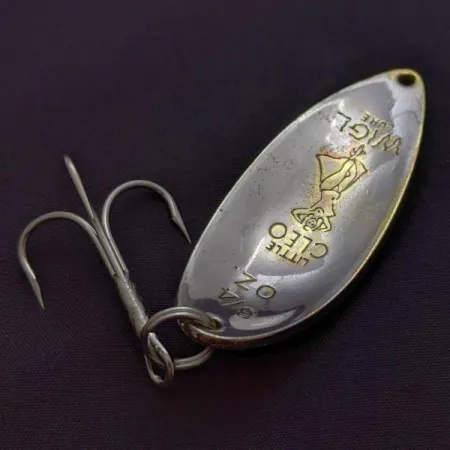 Vintage Seneca Little Cleo (Hula Girl), 3/4oz Brass/nickel fishing spoon #24140