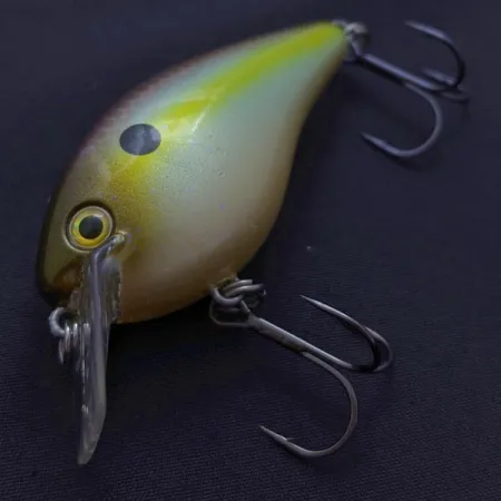 Vintage Strike King KVD 1.5 Silent square bill, 2/5oz Olive Sexy Shad fishing lure #24145