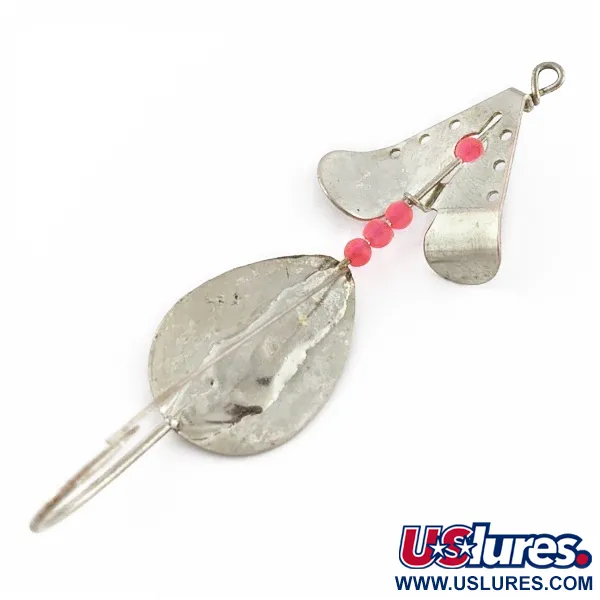 Vintage  Lindy / Little Joe Lindy Skitter-Buzz Weedless , 1/4oz Red/Nickel fishing spoon #24146