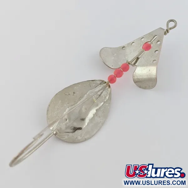 Vintage  Lindy / Little Joe Lindy Skitter-Buzz Weedless , 1/4oz Red/Nickel fishing spoon #24146