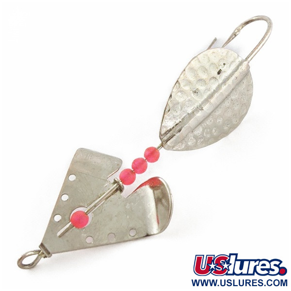 Vintage  Lindy / Little Joe Lindy Skitter-Buzz Weedless , 1/4oz Red/Nickel fishing spoon #24146