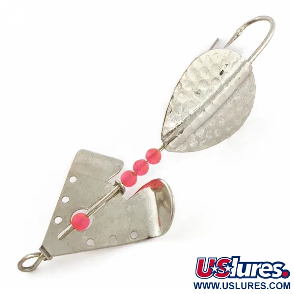 Vintage  Lindy / Little Joe Lindy Skitter-Buzz Weedless , 1/4oz Red/Nickel fishing spoon #24146