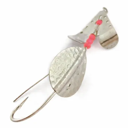 Vintage Lindy / Little Joe Lindy Skitter-Buzz Weedless , 1/4oz Red/Nickel fishing spoon #24146