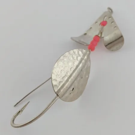 Vintage Lindy / Little Joe Lindy Skitter-Buzz Weedless , 1/4oz Red/Nickel fishing spoon #24146