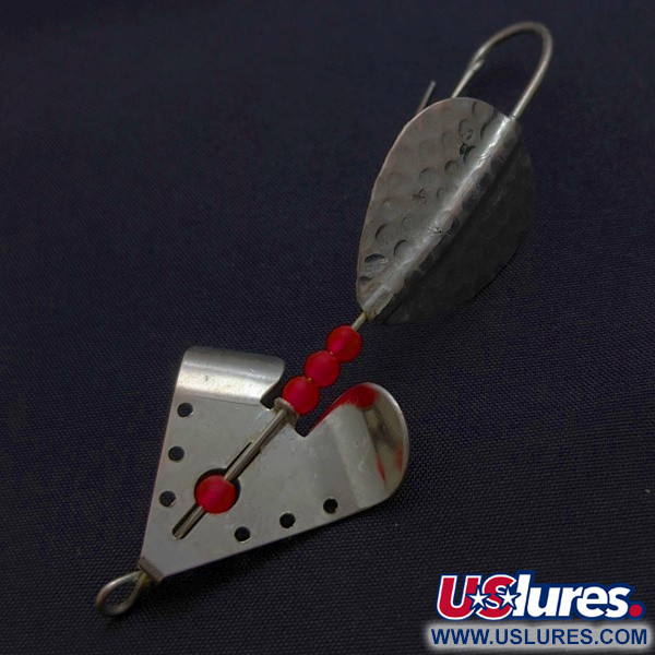 Vintage  Lindy / Little Joe Lindy Skitter-Buzz Weedless , 1/4oz Red/Nickel fishing spoon #24146
