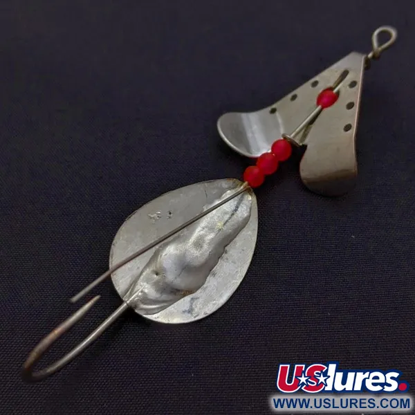 Vintage  Lindy / Little Joe Lindy Skitter-Buzz Weedless , 1/4oz Red/Nickel fishing spoon #24146