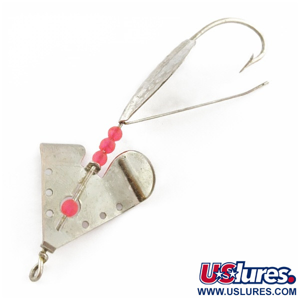 Vintage  Lindy / Little Joe Lindy Skitter-Buzz Weedless , 1/4oz Red/Nickel fishing spoon #24146