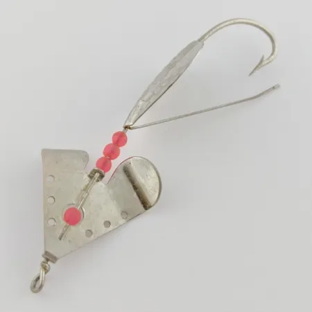 Vintage Lindy / Little Joe Lindy Skitter-Buzz Weedless , 1/4oz Red/Nickel fishing spoon #24146