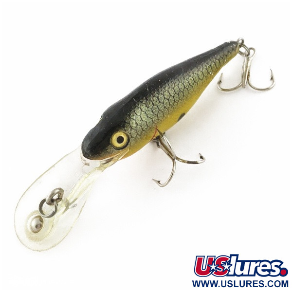 Vintage   Rebel Double Deep Shad, 3/16oz brown/yellow fishing lure #24155