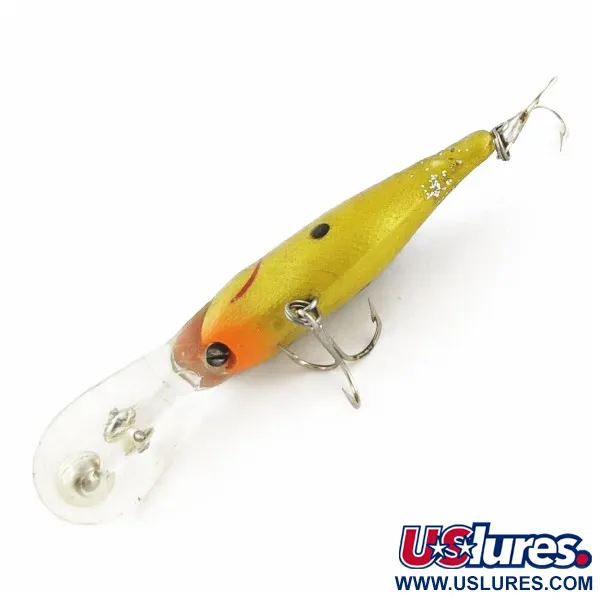 Vintage   Rebel Double Deep Shad, 3/16oz brown/yellow fishing lure #24155
