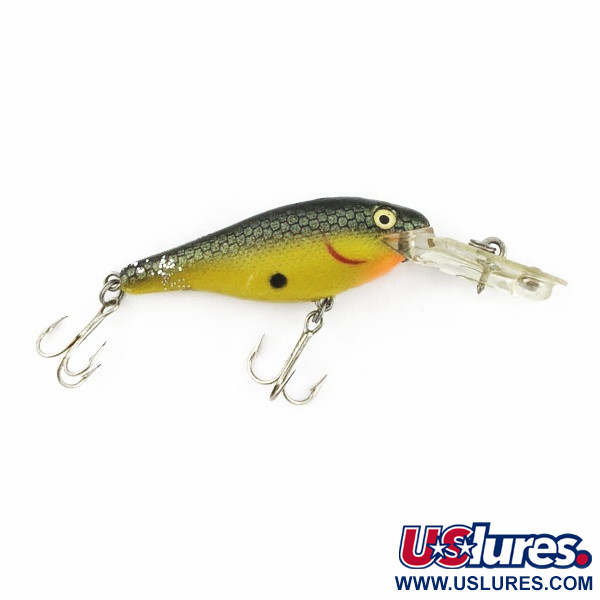 Vintage   Rebel Double Deep Shad, 3/16oz brown/yellow fishing lure #24155