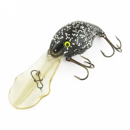 Vintage Luhr Jensen Hot Lips Express, 2/5oz Black glitter fishing lure #24157