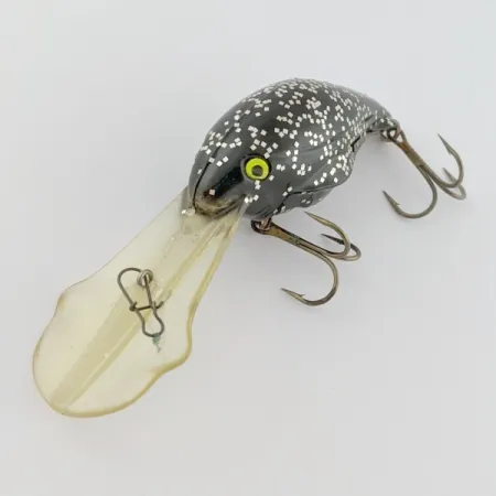 Vintage Luhr Jensen Hot Lips Express, 2/5oz Black glitter fishing lure #24157