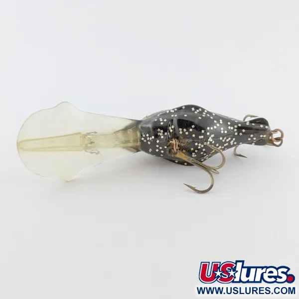 Vintage   Luhr Jensen Hot Lips Express, 2/5oz Black glitter fishing lure #24157
