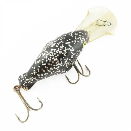 Vintage Luhr Jensen Hot Lips Express, 2/5oz Black glitter fishing lure #24157