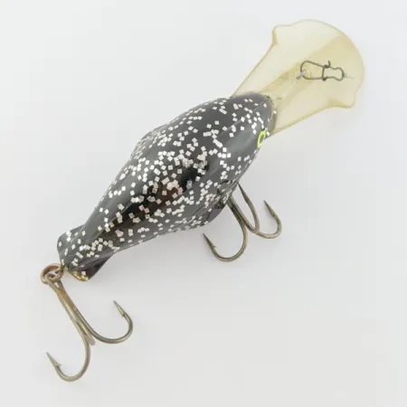 Vintage Luhr Jensen Hot Lips Express, 2/5oz Black glitter fishing lure #24157