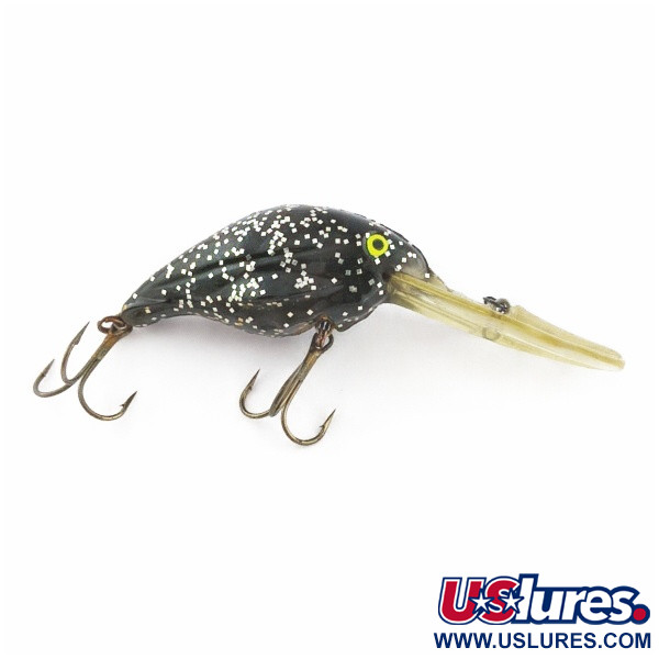 Vintage   Luhr Jensen Hot Lips Express, 2/5oz Black glitter fishing lure #24157