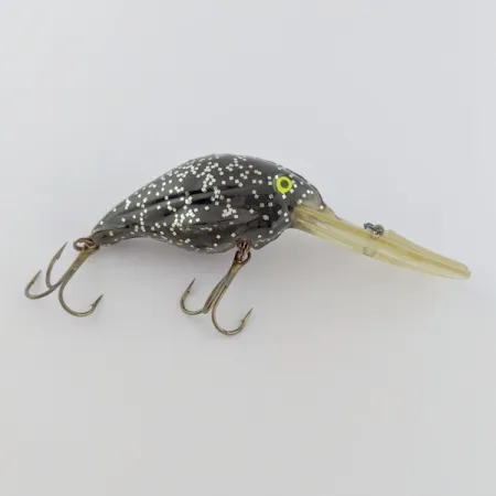 Vintage Luhr Jensen Hot Lips Express, 2/5oz Black glitter fishing lure #24157