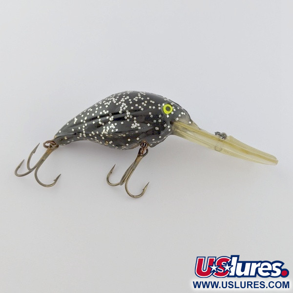 Vintage   Luhr Jensen Hot Lips Express, 2/5oz Black glitter fishing lure #24157