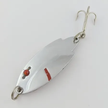 Vintage  Herter's Swiss Spoon (Japan), 1/4oz nickel/red eyes fishing spoon #24161