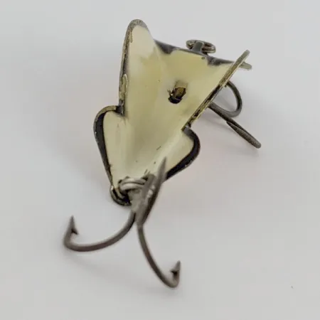 Vintage Buck Perry spoonplug, 1/4oz Black/White fishing spoon #24162