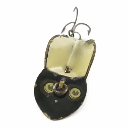 Vintage Buck Perry spoonplug, 1/4oz Black/White fishing spoon #24162