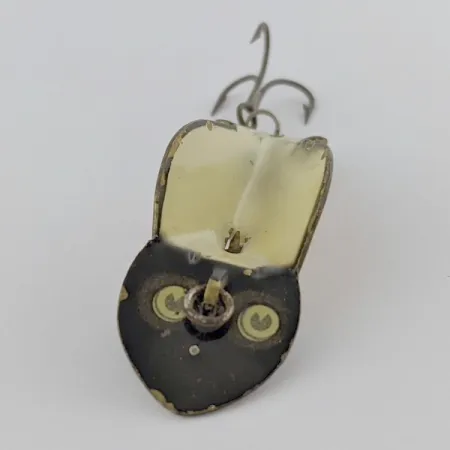 Vintage Buck Perry spoonplug, 1/4oz Black/White fishing spoon #24162