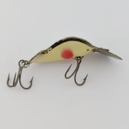 Vintage Buck Perry spoonplug, 1/4oz Black/White fishing spoon #24162