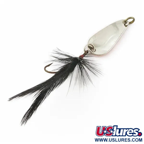 Vintage Weller Gypsy King Deluxe, 1/16oz Nickel/red/black fishing spoon #24165