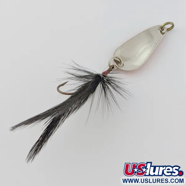 Vintage Weller Gypsy King Deluxe, 1/16oz Nickel/red/black fishing spoon #24165