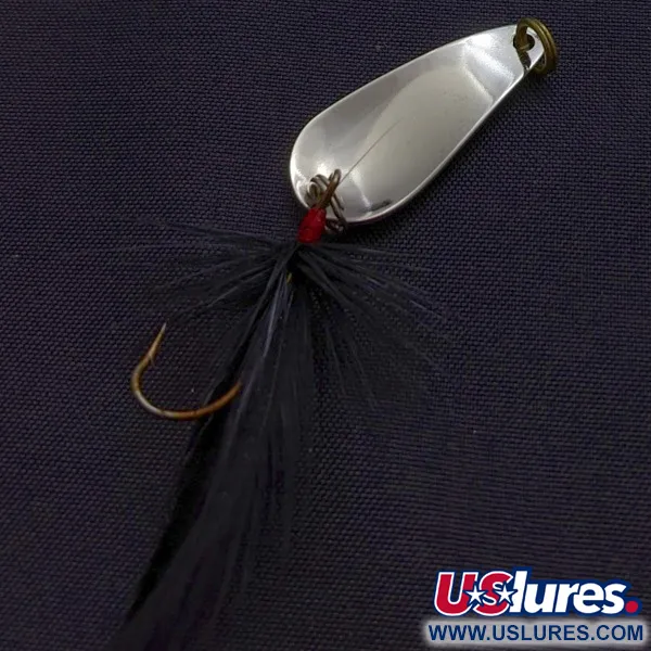 Vintage Weller Gypsy King Deluxe, 1/16oz Nickel/red/black fishing spoon #24165