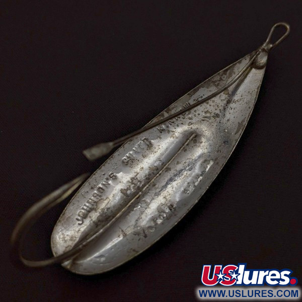 Vintage   Johnson Silver Minnow Weedless, 3/4oz silver fishing spoon #24170