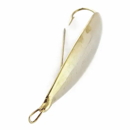 Vintage Johnson Silver Minnow Weedless, 3/4oz gold fishing spoon #24171