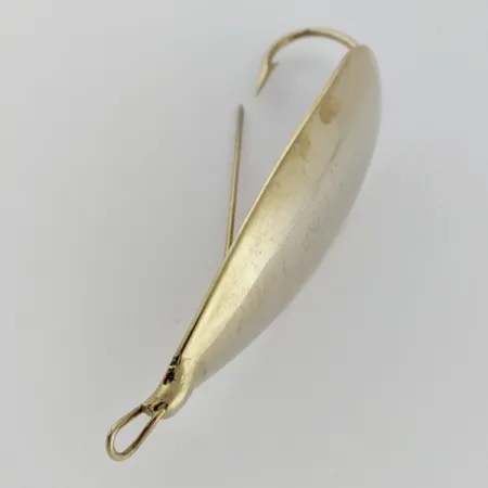 Vintage Johnson Silver Minnow Weedless, 3/4oz gold fishing spoon #24171