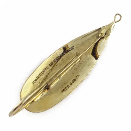 Vintage Johnson Silver Minnow Weedless, 3/4oz gold fishing spoon #24171