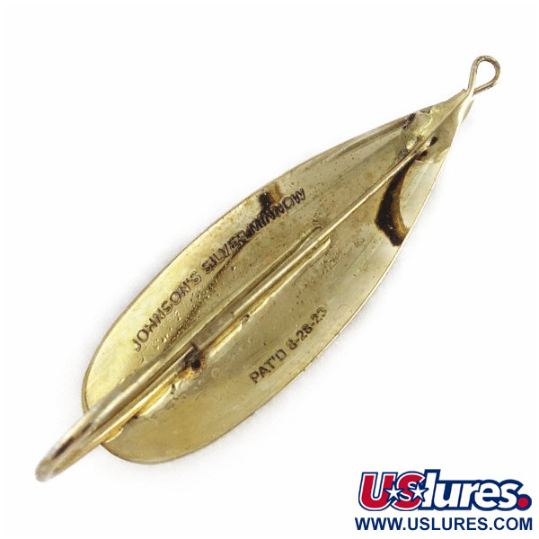 Vintage   Johnson Silver Minnow Weedless, 3/4oz gold fishing spoon #24171