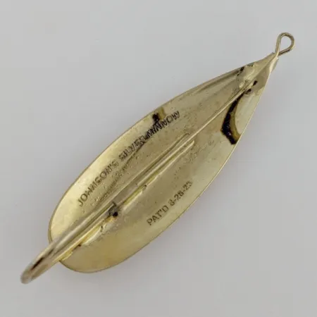 Vintage Johnson Silver Minnow Weedless, 3/4oz gold fishing spoon #24171