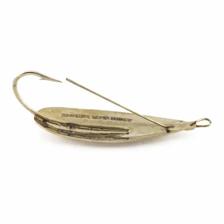 Vintage Johnson Silver Minnow Weedless, 3/4oz gold fishing spoon #24171