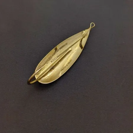 Vintage Johnson Silver Minnow Weedless, 3/4oz gold fishing spoon #24171