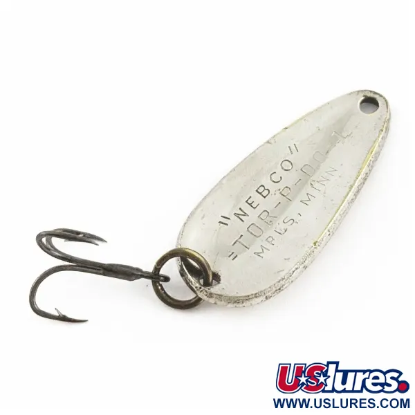 Vintage   Nebco Tor-P-Do 1, 1/3oz nickel/brass fishing spoon #24173