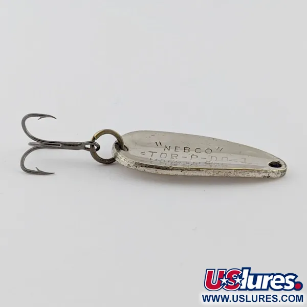 Vintage   Nebco Tor-P-Do 1, 1/3oz nickel/brass fishing spoon #24173