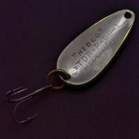 Vintage Nebco Tor-P-Do 1, 1/3oz nickel/brass fishing spoon #24173