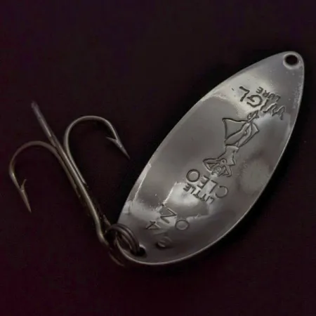 Vintage Seneca Little Cleo (Hula Girl), 3/4oz nickel/blue fishing spoon #24174